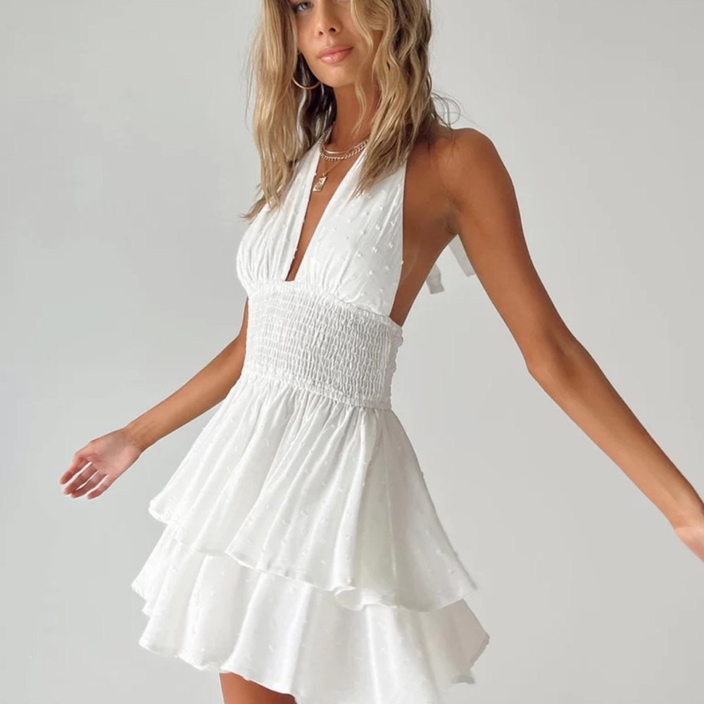 White Halter Romper